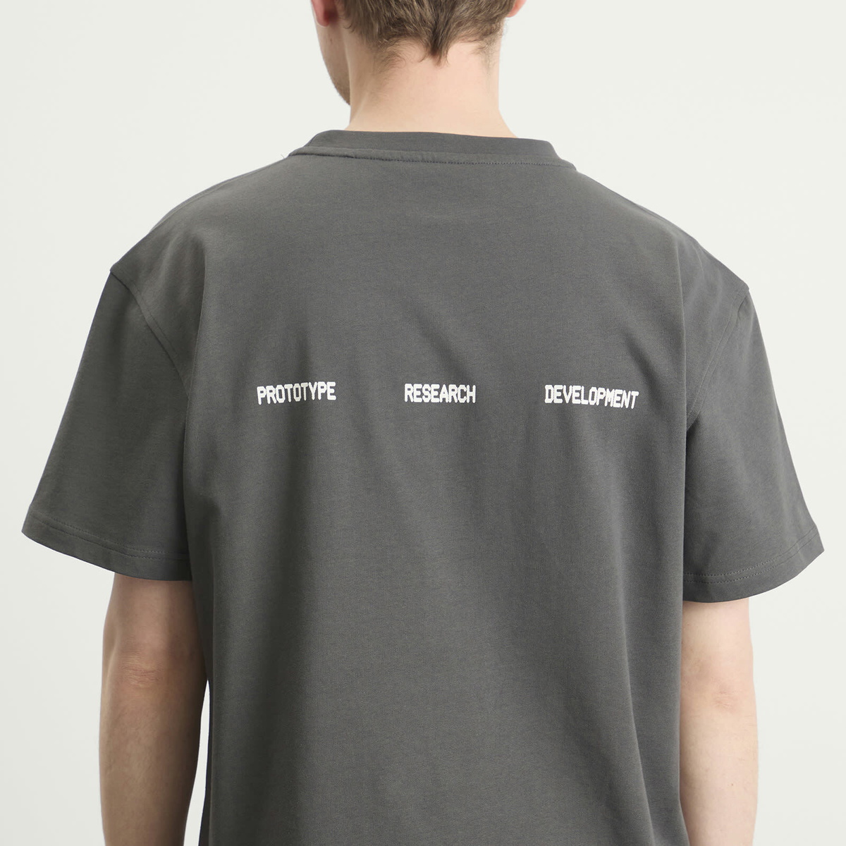 KA_YO_Prototype Men's Boxy Logo T-Shirt in Off Black