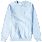 AMI Men's Tonal A Heart Crew Sweat in Sky Blue
