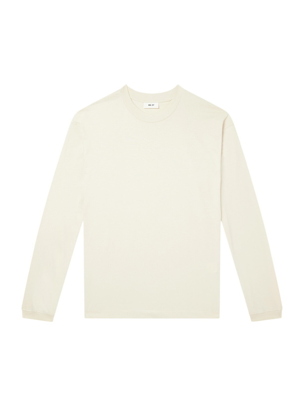 Photo: NN07 - Lionel Ls 30041 Cotton-Jersey T-shirt - Neutrals