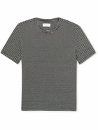 Officine Générale - Striped Cotton and Linen-Blend T-Shirt - Black