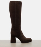 Valentino Garavani Fawcette VLogo suede knee-high boots