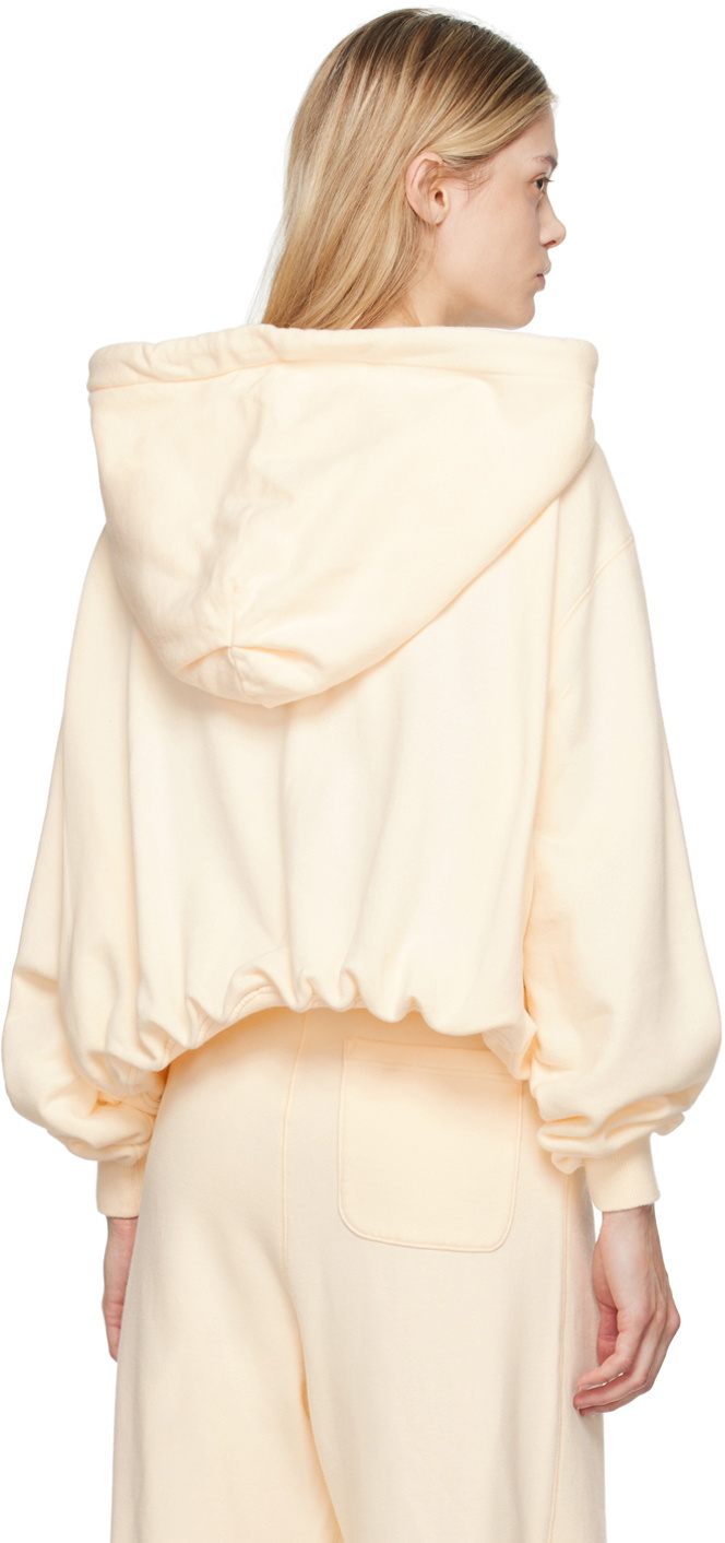 R13 Off-White Balloon Popover Hoodie
