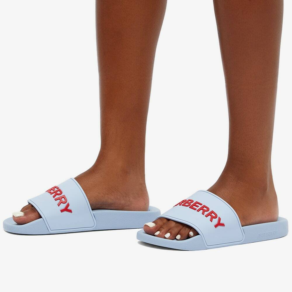 Burberry Women's Furley Logo Slide in Pale Blue Burberry