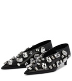 Jil Sander Crystal-embellished leather pumps