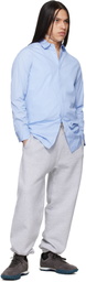 Jil Sander Gray Embroidered Logo Fleece Sweatpants
