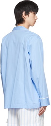 Tekla Blue Organic Cotton Pyjama Shirt