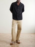LOEWE - Logo-Embroidered Wide-Leg Cotton-Blend Drill Trousers - Neutrals