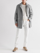 Brunello Cucinelli - Herringbone Wool and Cashmere-Blend Jacket with Detachable Liner - Gray