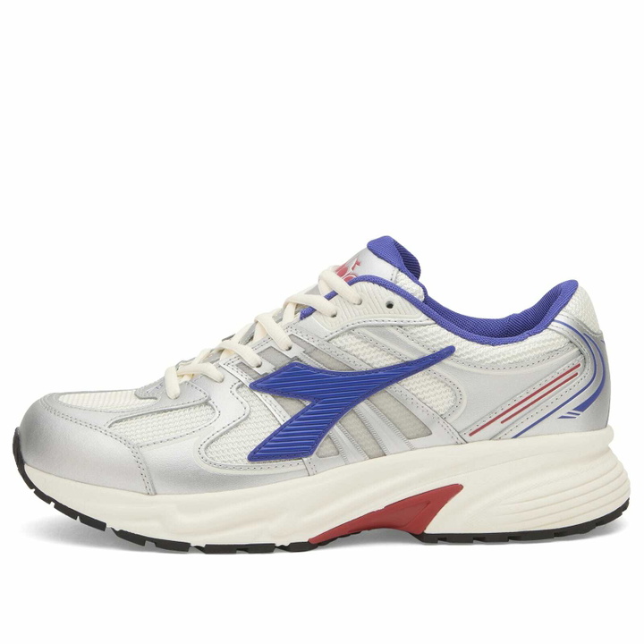 Photo: Diadora Men's Mythos Star Metallic Sneaker in Recycled White/Imperial Blue