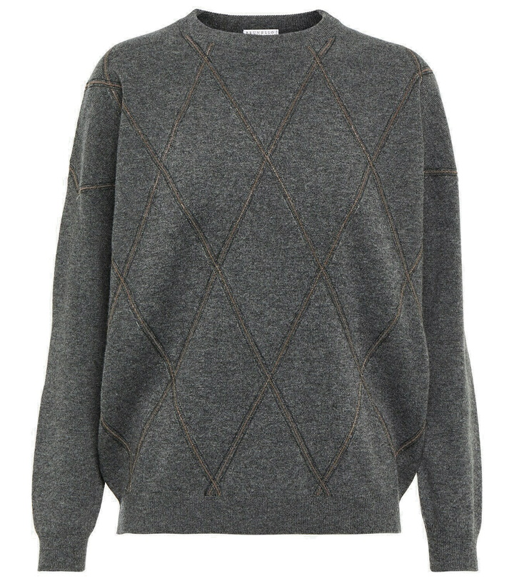 Photo: Brunello Cucinelli Sequined wool and cashmere sweater