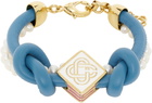 Casablanca Blue & White Knotted Pearl Bracelet