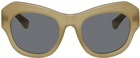 Dries Van Noten Tan Linda Farrow Edition Cat-Eye Sunglasses
