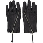 The Viridi-anne Black Leather Zip-Up Gloves