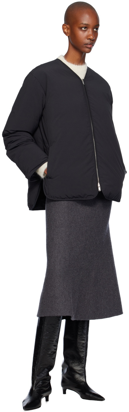 Jil Sander Black Y-Neck Down Jacket