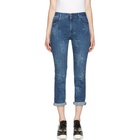 Stella McCartney Blue Stars Cropped Boyfriend Jeans