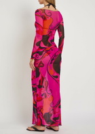 Pucci Printed Stretch-tulle Maxi Dress Pink