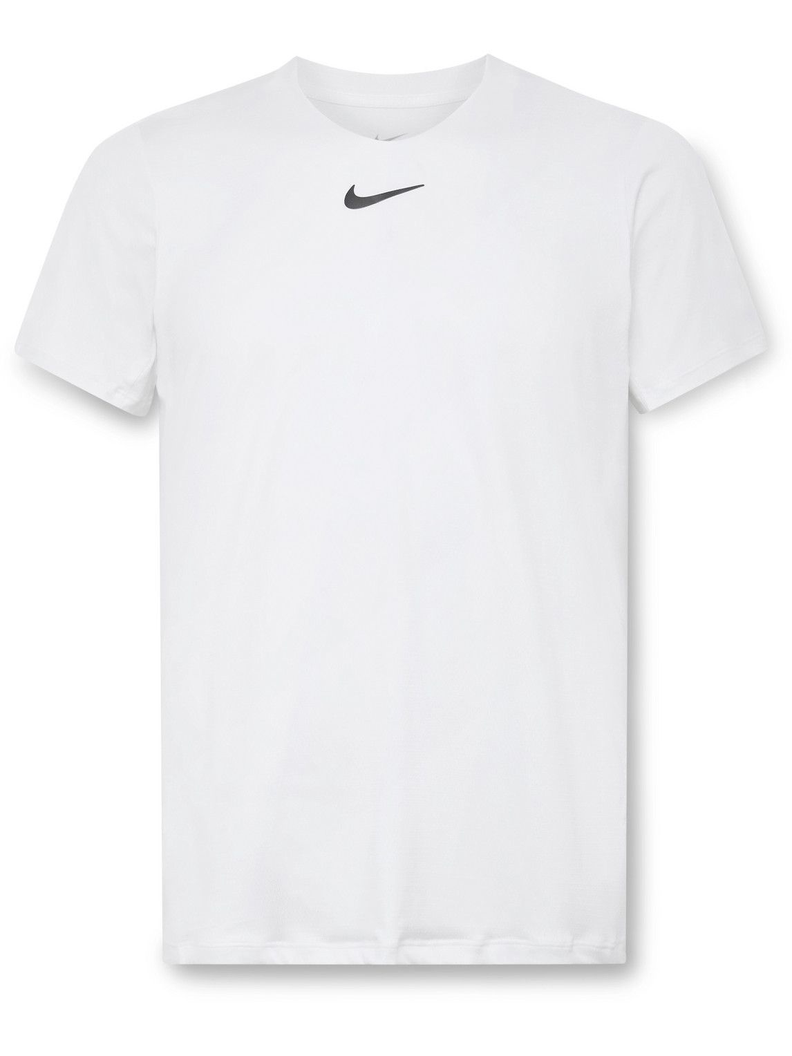 Nike Tennis - Court Advantage Slim-Fit Logo-Print Recycled Dri-FIT Tennis T- Shirt - White Nike Tennis