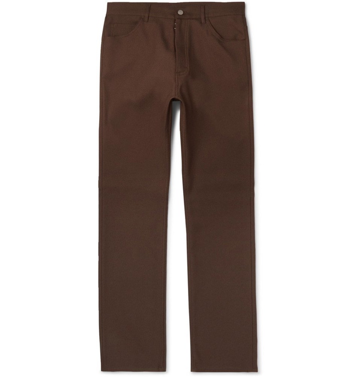 Photo: Maison Margiela - Slim-Fit Gabardine Trousers - Men - Brown