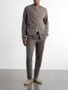 Zimmerli - Cotton-Blend Jersey Zip-Up Overshirt - Brown