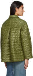 GANNI Khaki Shiny Quilt Jacket