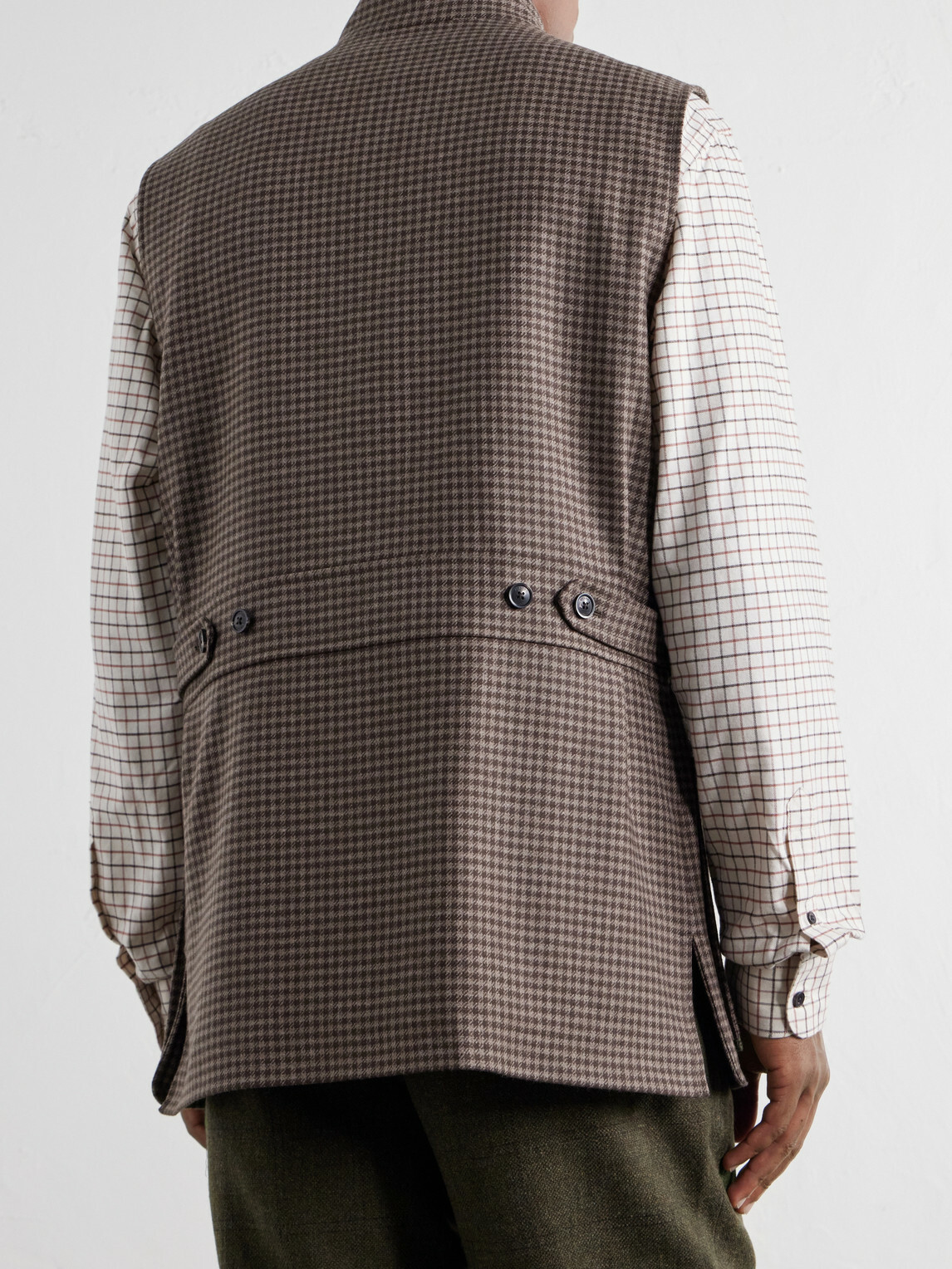 Purdey - Houndstooth Wool and Cashmere-Blend Tweed Gilet - Brown