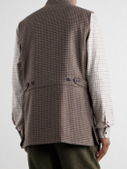 Purdey - Houndstooth Wool and Cashmere-Blend Tweed Gilet - Brown
