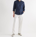 DEREK ROSE - Monaco Linen Shirt - Blue