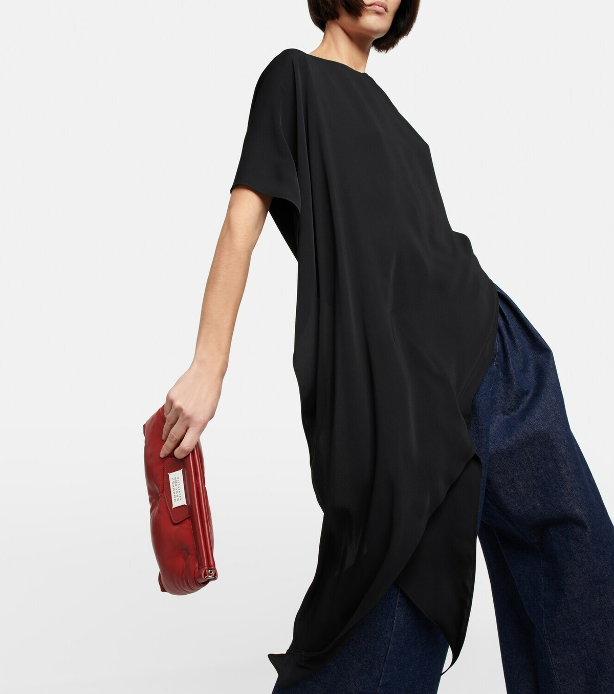 Tシャツ・カットソー MM6 Maison Margiela Asymmetric shirt (S52DT0042M35256 101) MM6 Maison Margiela Asymmetric Cotton Shirt | White | FARFETCH