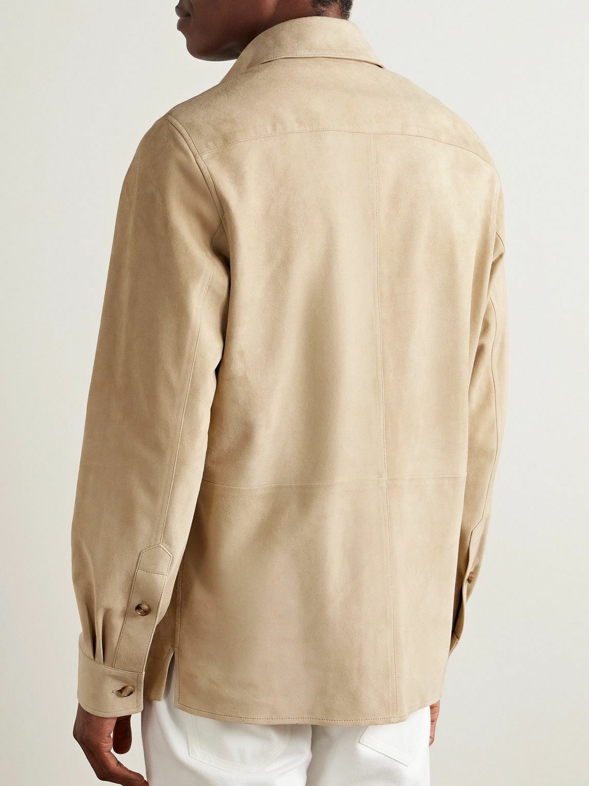 Ralph Lauren Purple label - Barron Suede Overshirt - Brown