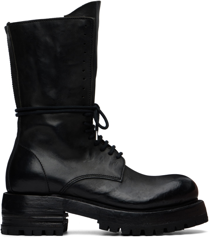 Photo: A DICIANNOVEVENTITRE Black Horse Luke High Biker Boots