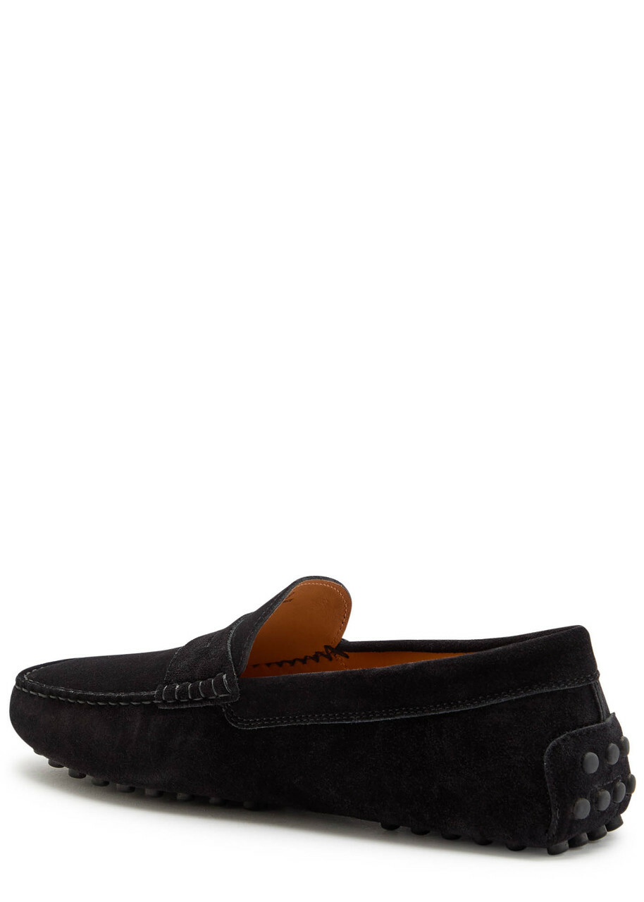 Tods Gommino Suede Loafers Black