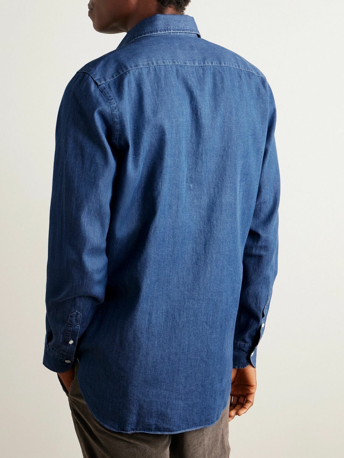 De Petrillo - Cotton-Chambray Shirt - Blue