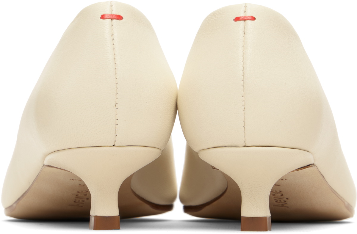 Aeyde Off-White Clara Pointed-Toe Heels