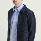 Folk Men's Signal Blouson Jacket in Indigo Mix Checkerboard