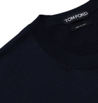TOM FORD - Slim-Fit Silk and Cotton-Blend T-Shirt - Blue