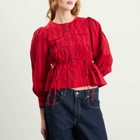 Damson Madder Women's Charlize Stripe Blouse in Red