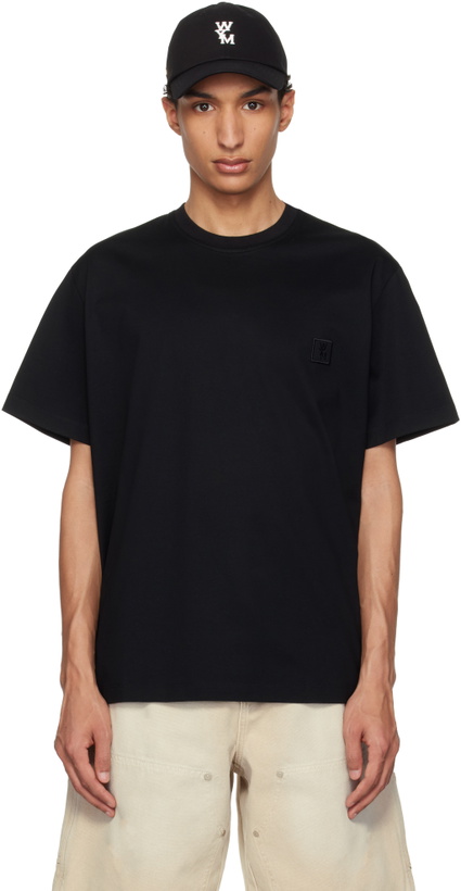 Photo: WOOYOUNGMI Black Cotton Back Logo T-shirt