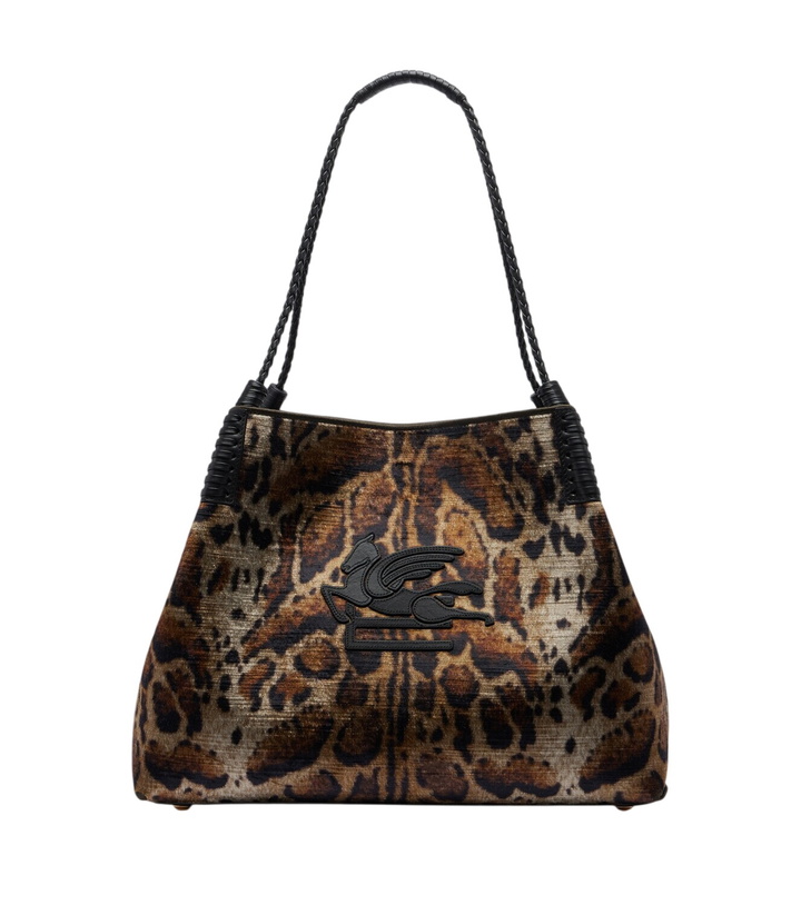 Photo: Etro Libra Large leopard-print velvet tote bag