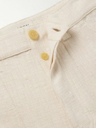 MILES LEON - Garden Straight-Leg Slub Cotton-Canvas Trousers - Neutrals
