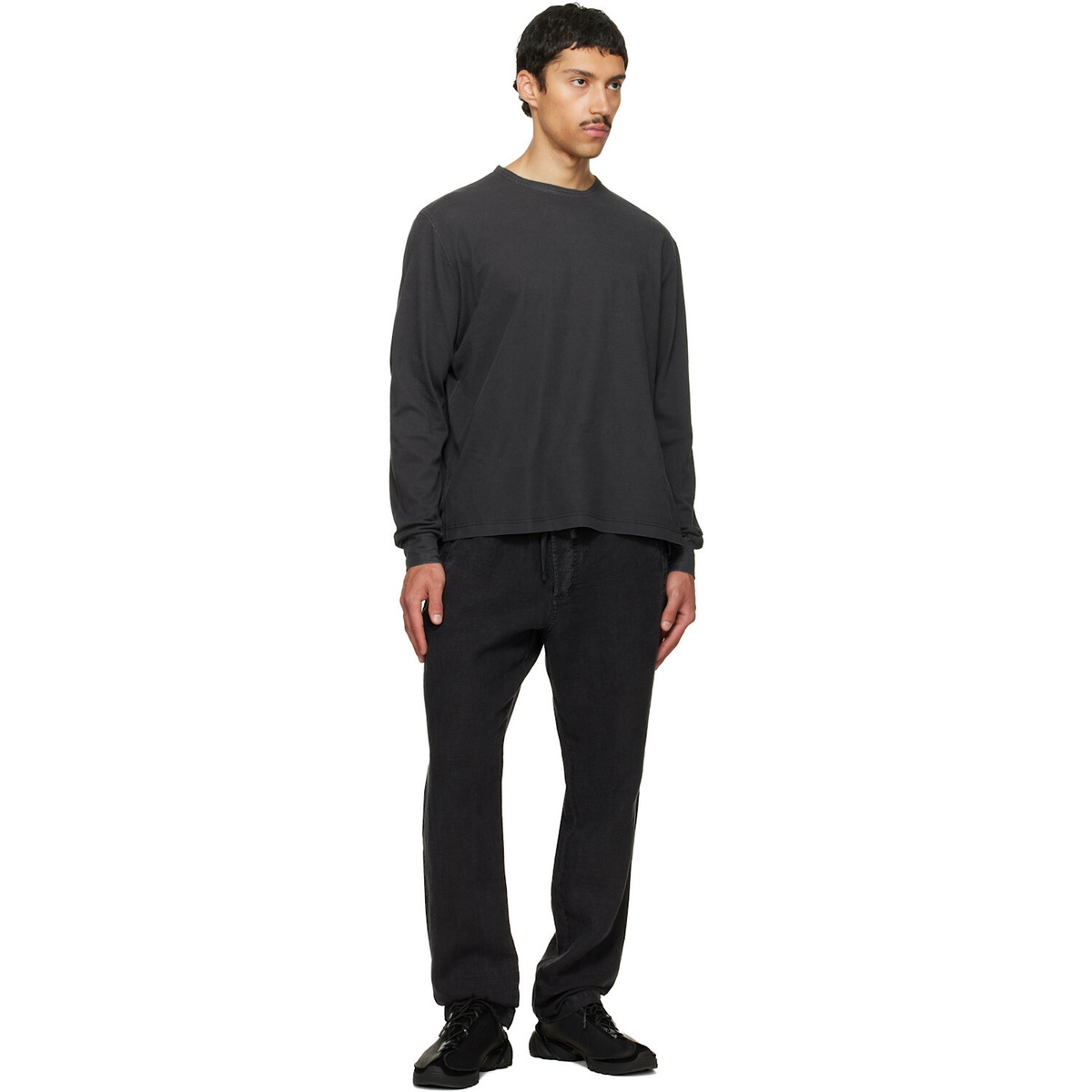 Citizens of Humanity Black Drawstring Deck Linen Trousers