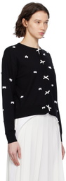 Pushbutton Black Ribbon Cardigan