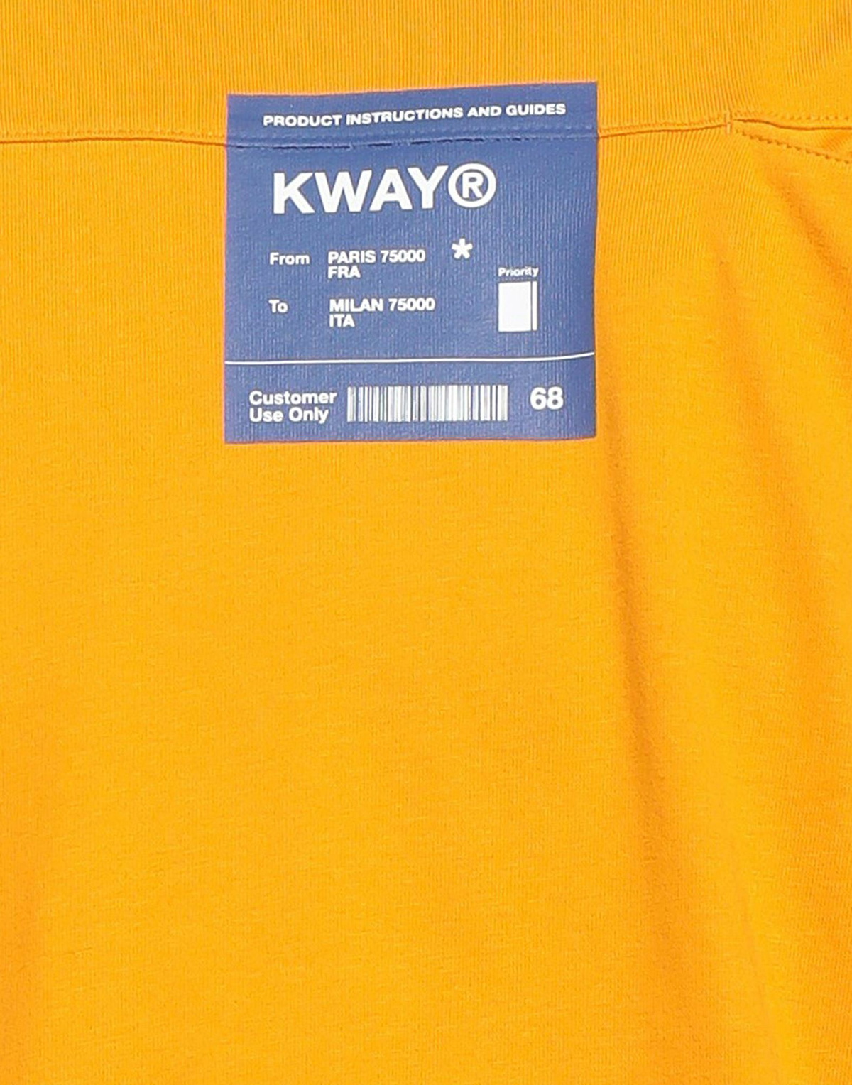 K-way Mens T-shirt in Orange