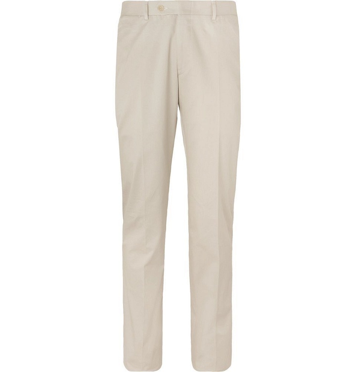Photo: Canali - Stone Stretch-Cotton Suit Trousers - Men - Beige
