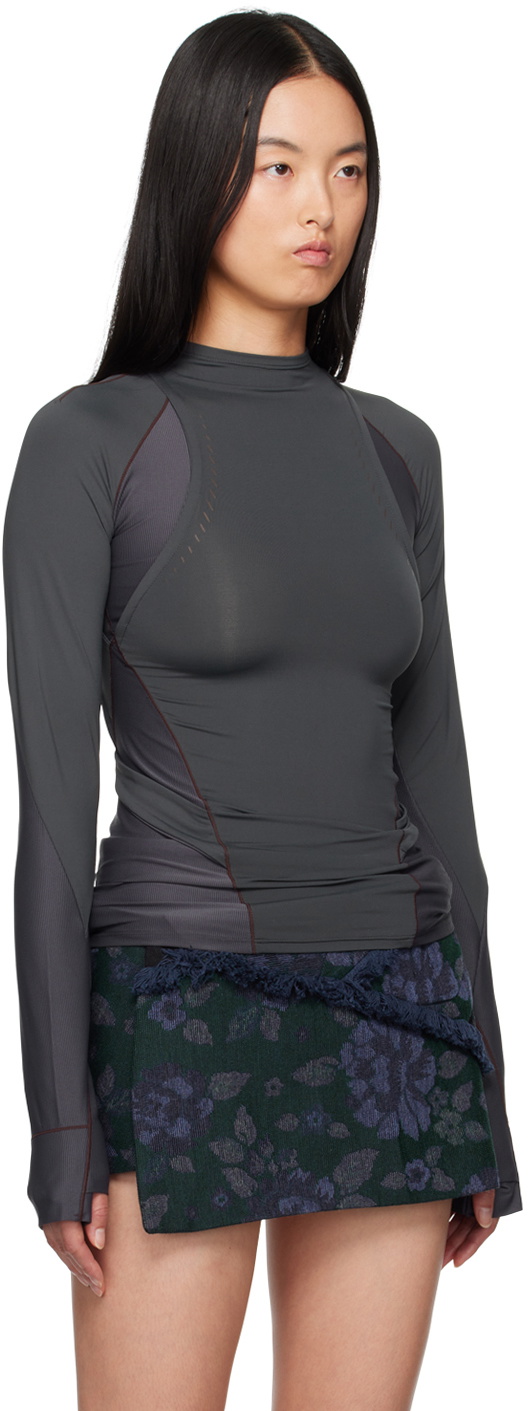 HYEIN SEO Gray Track Long Sleeve T-Shirt Hyein Seo