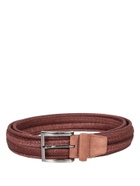 Orciani Burnt Linen Braided Belt