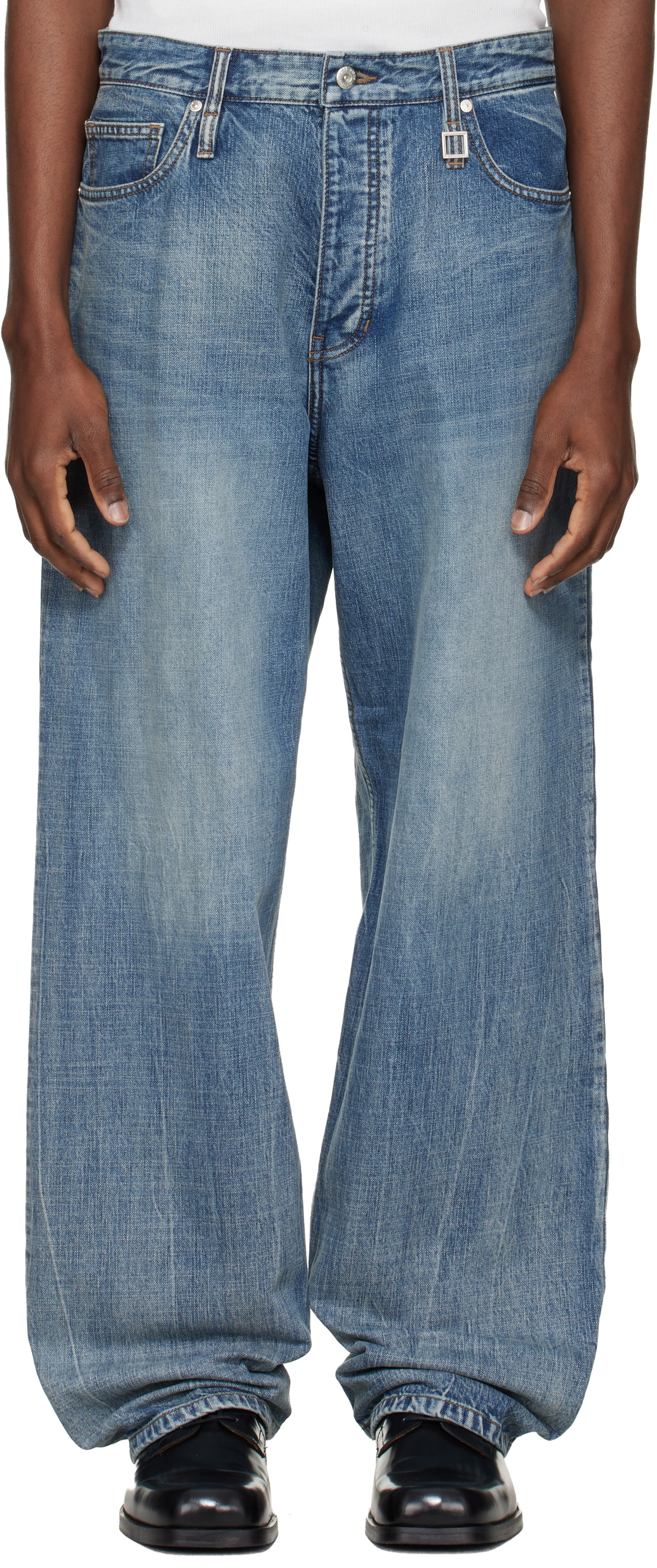 WOOYOUNGMI Blue Semi-Wide Jeans