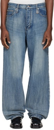WOOYOUNGMI Blue Semi-Wide Jeans