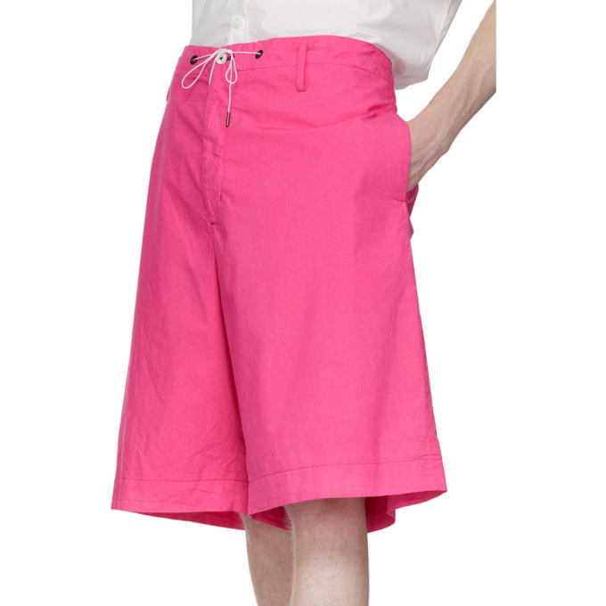 Fumito Ganryu Pink Silk Broadcloth Shorts