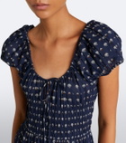 Dôen Quinn printed cotton poplin midi dress