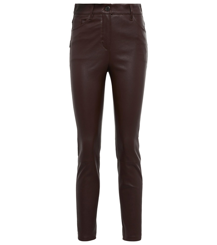 Photo: Brunello Cucinelli - High-rise skinny leather pants